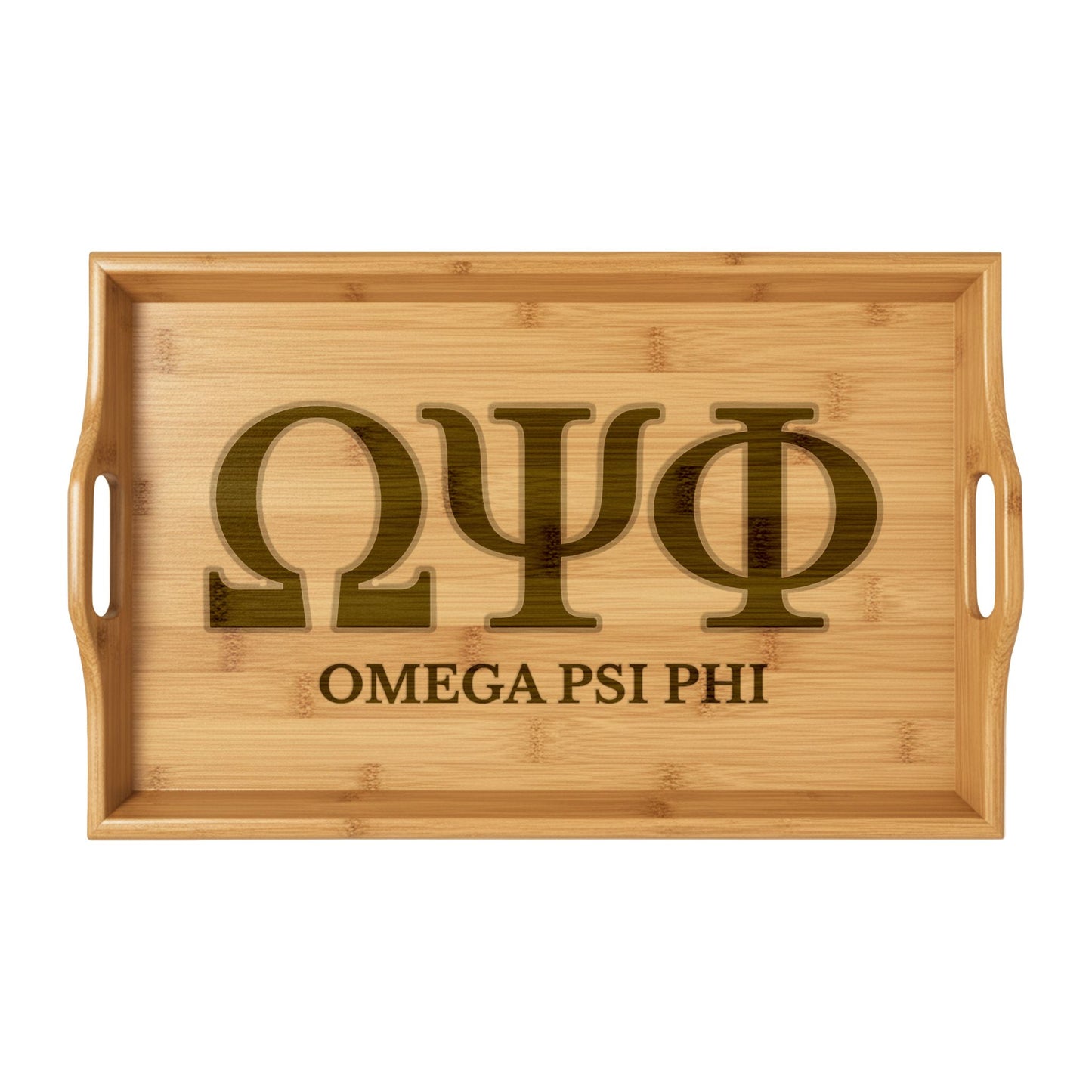 Bamboo Serving Tray | Omega Psi Phi