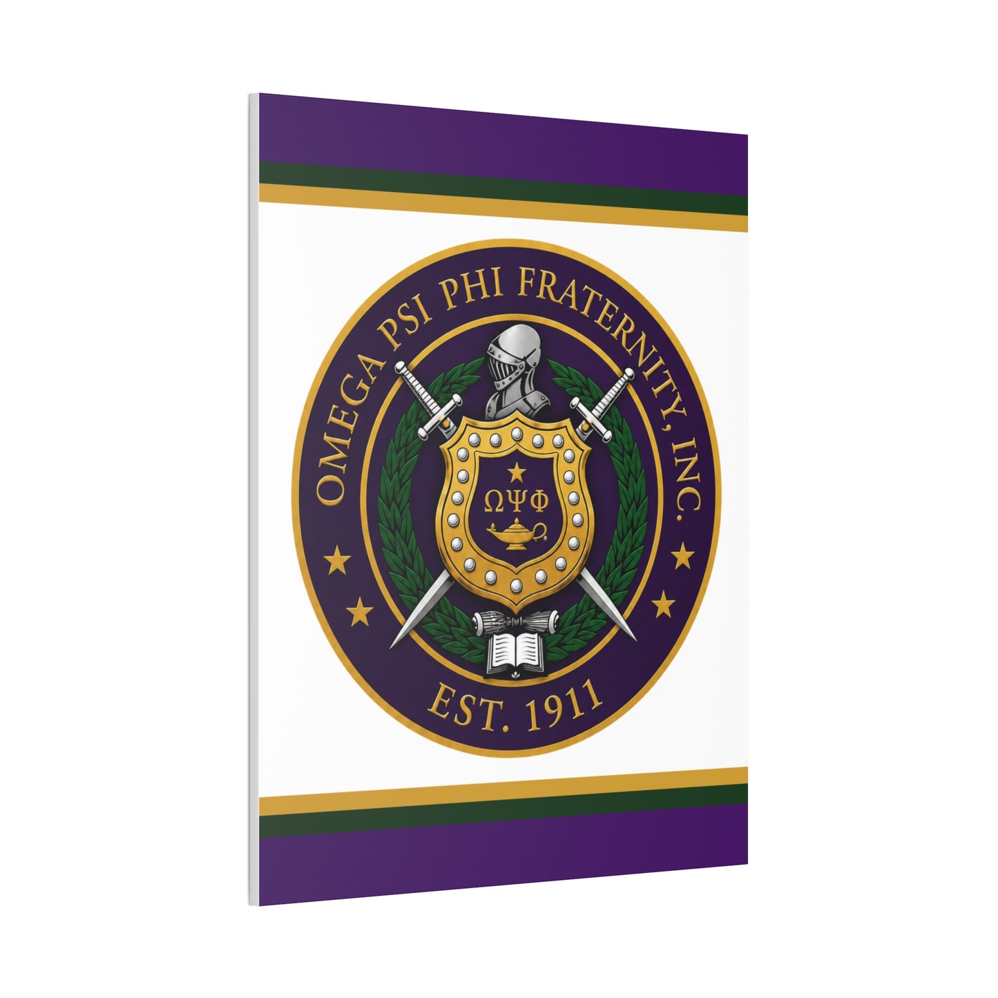 Omega Crest Vertical Wall Canvas