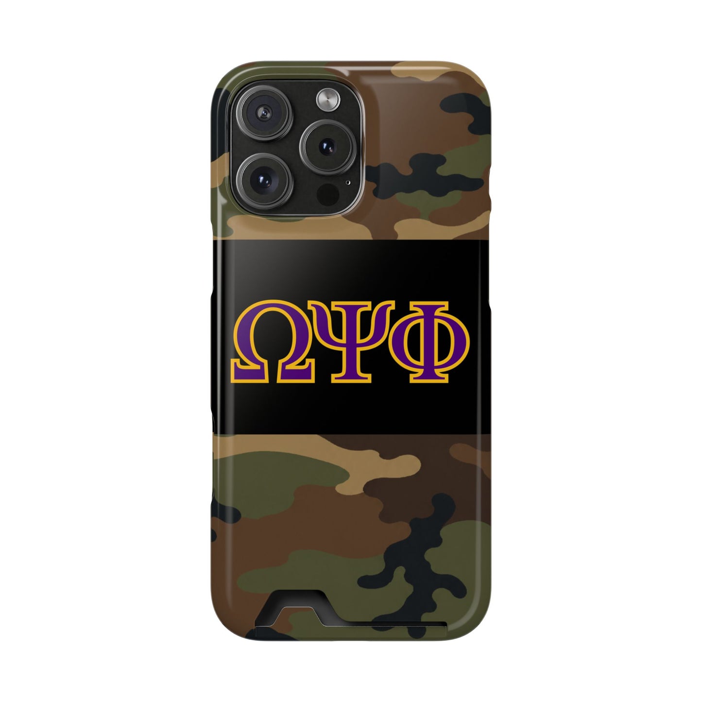 Omega Psi Phi Camo Slim Wallet Phone Card Case