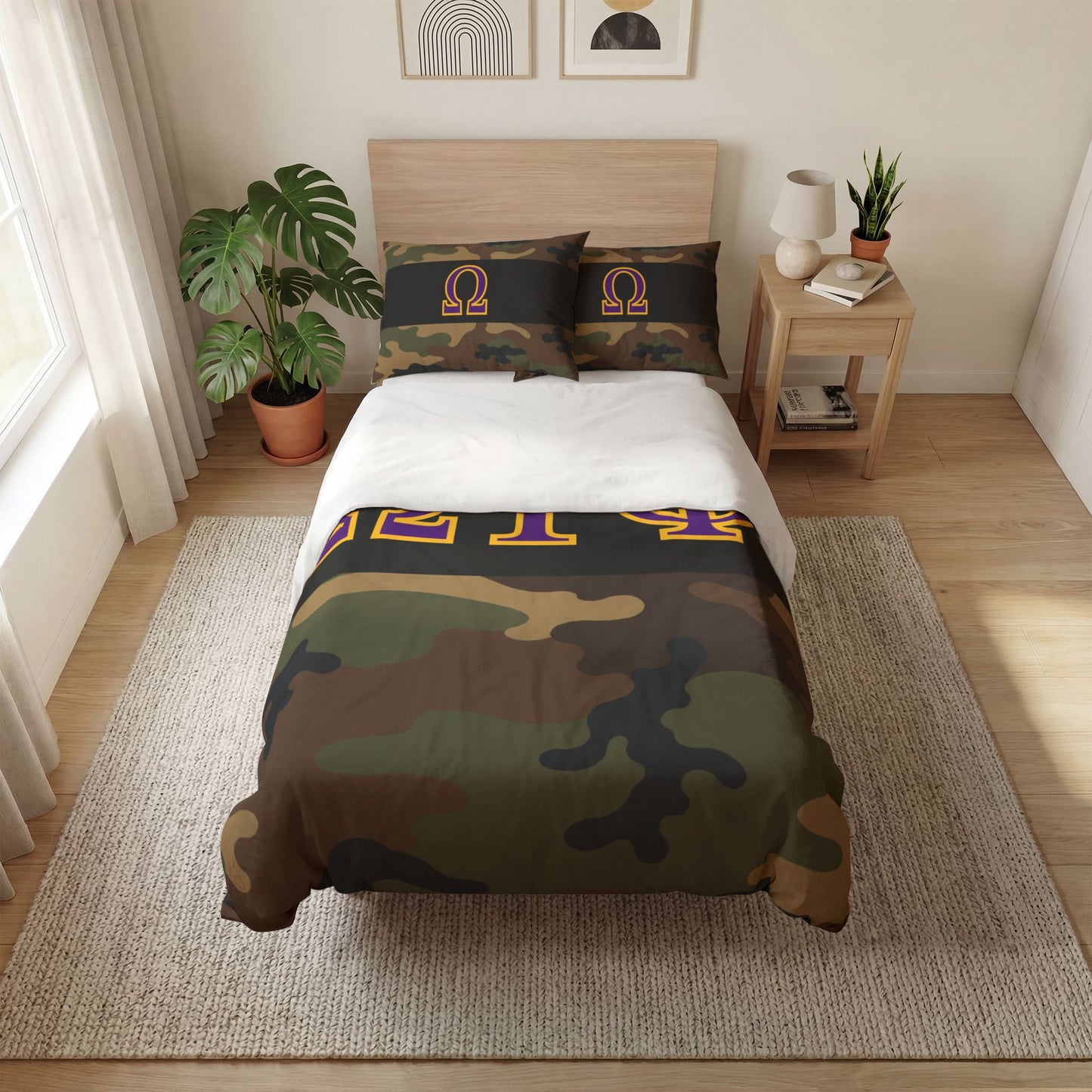 Omega  Camo Quilt Cover Set (3-Piece)
