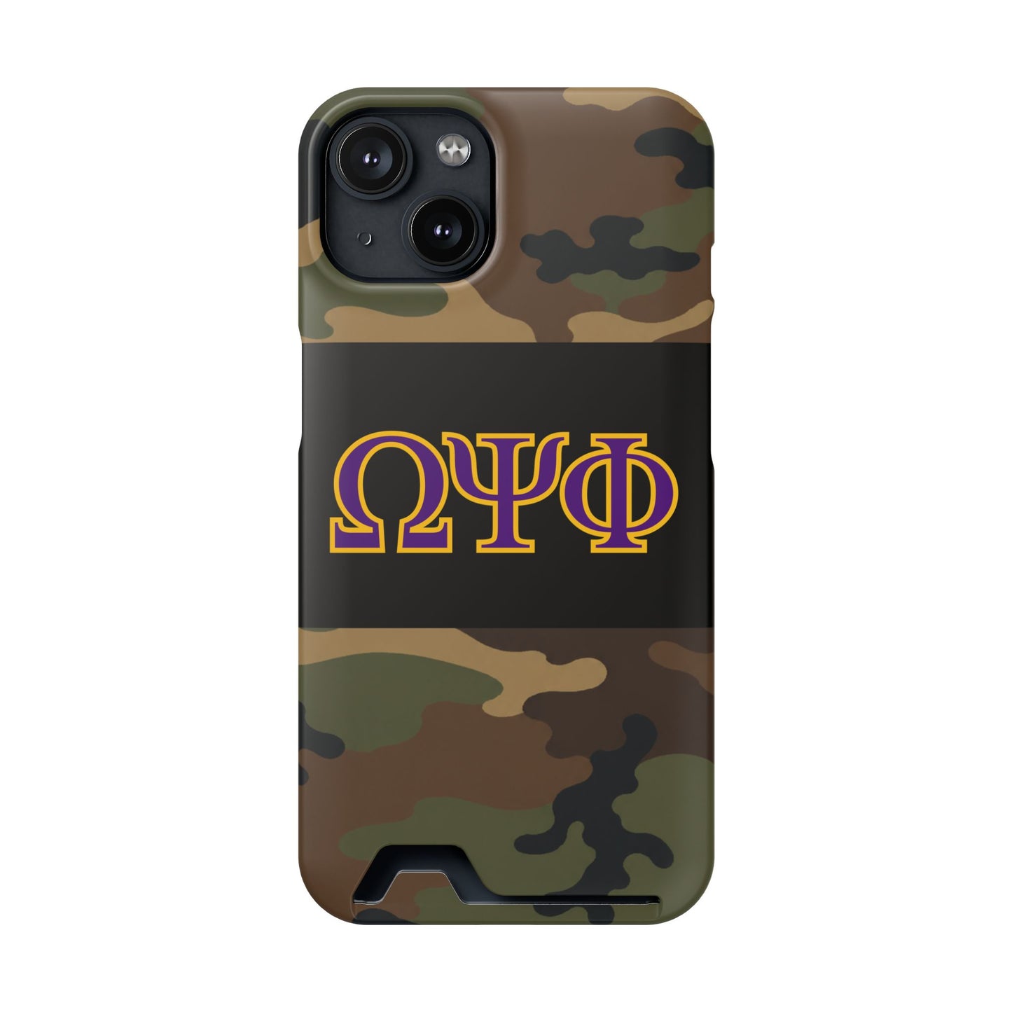 Omega Psi Phi Camo Slim Wallet Phone Card Case