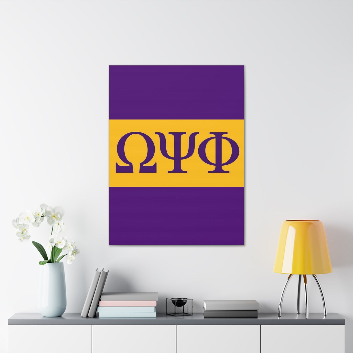 Omega Psi Phi Vertical Wall Canvas