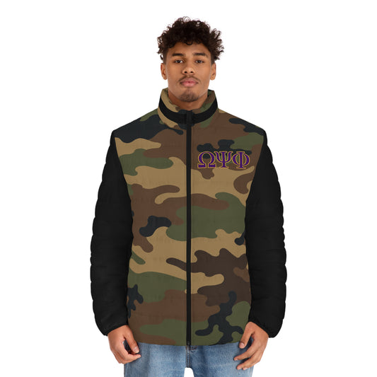 Omega Psi Phi Camo Puffer Jacket