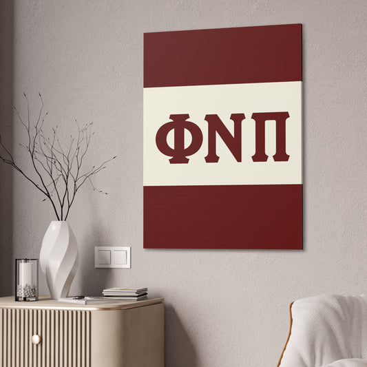 Phi Nu Pi Vertical Wall Canvas