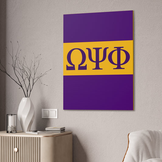 Omega Psi Phi Vertical Wall Art Canvas