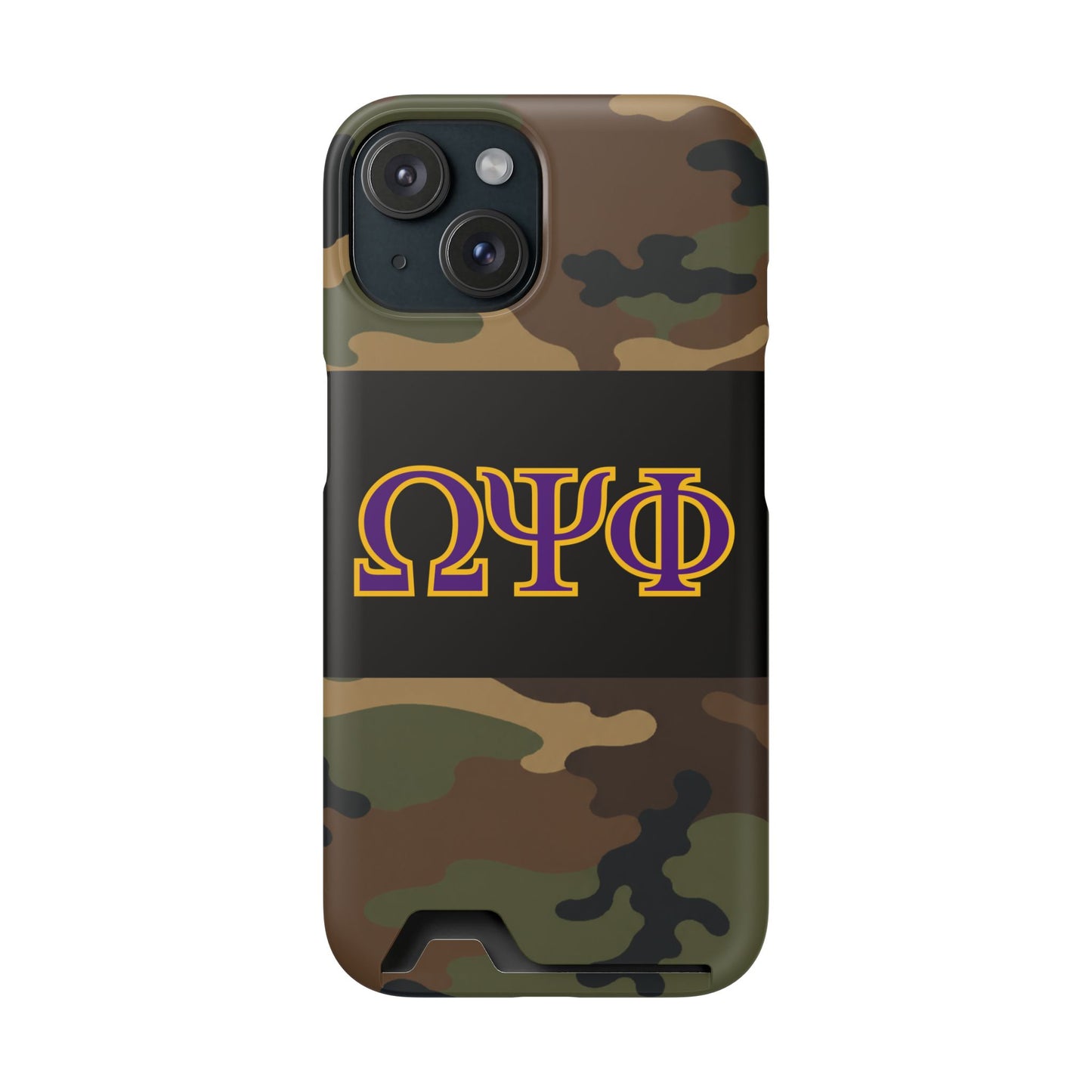 Omega Psi Phi Camo Slim Wallet Phone Card Case