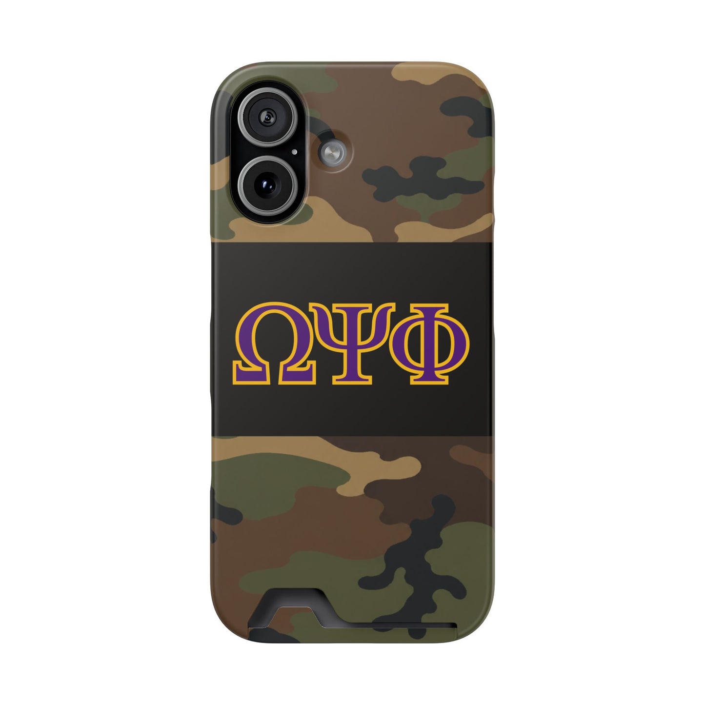 Omega Psi Phi Camo Slim Wallet Phone Card Case