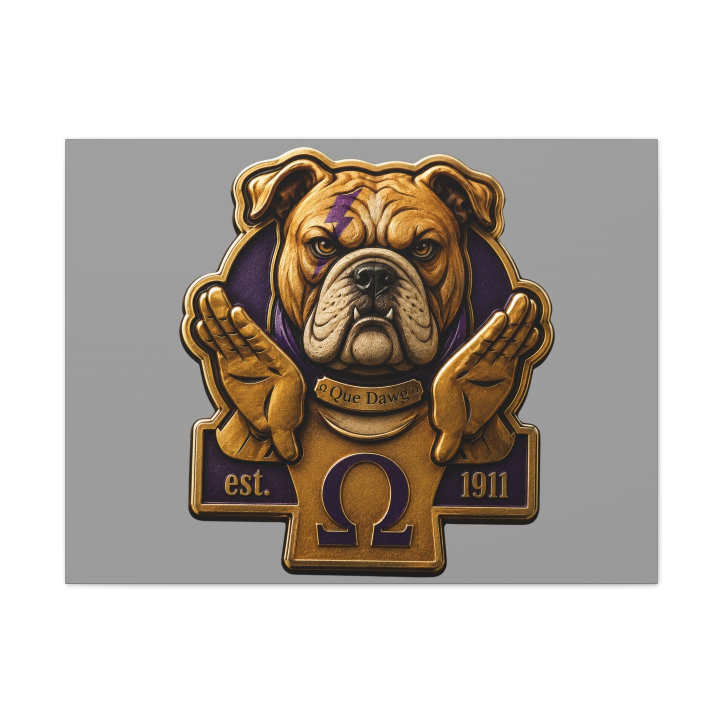 Que Dawg Gray Horizontal Wall Canvas