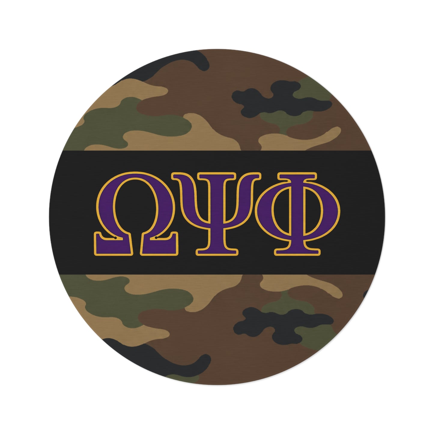 Omega Psi Phi Camo Round Rug