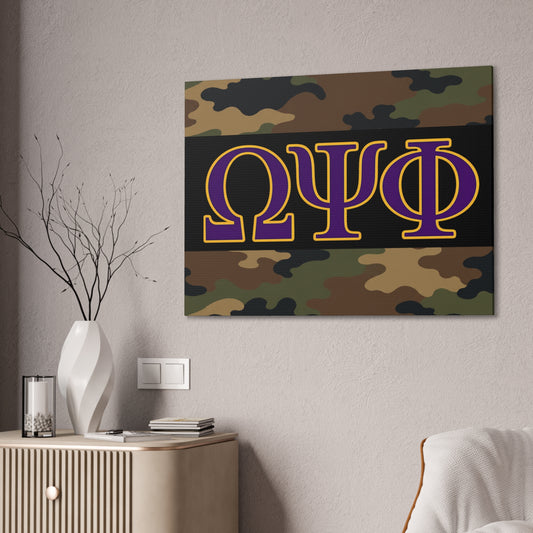 Omega Psi Phi Camo Horizontal Wall Canvas