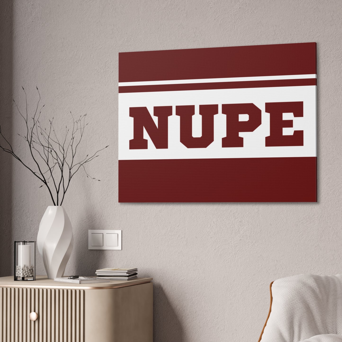 NUPE Crimson Horizontal Wall Canvas