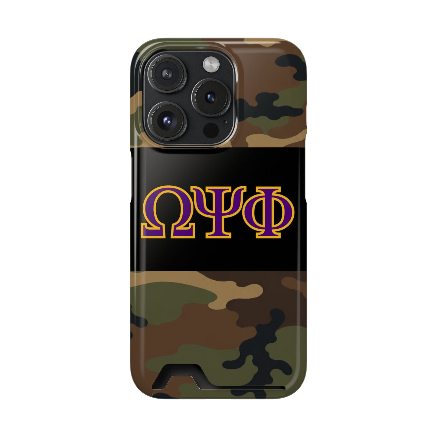 Omega Psi Phi Camo Slim Wallet Phone Card Case