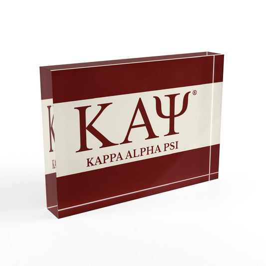 Kappa Alpha Psi Acrylic Block — Crimson & Cream