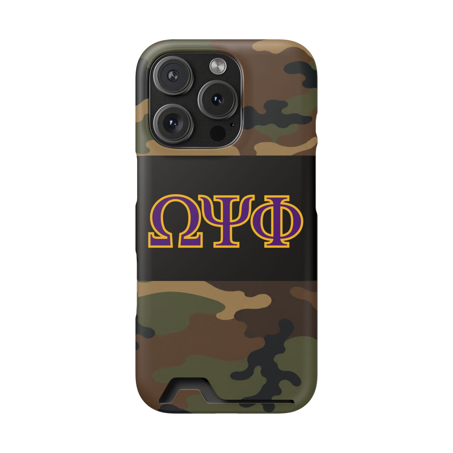 Omega Psi Phi Camo Slim Wallet Phone Card Case