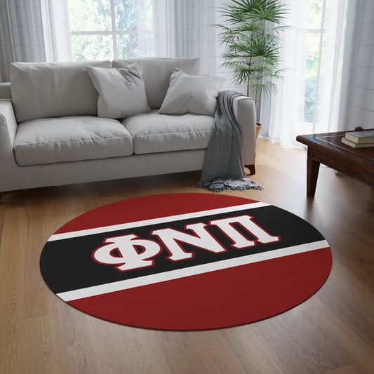 Phi Nu Pi Round Rug