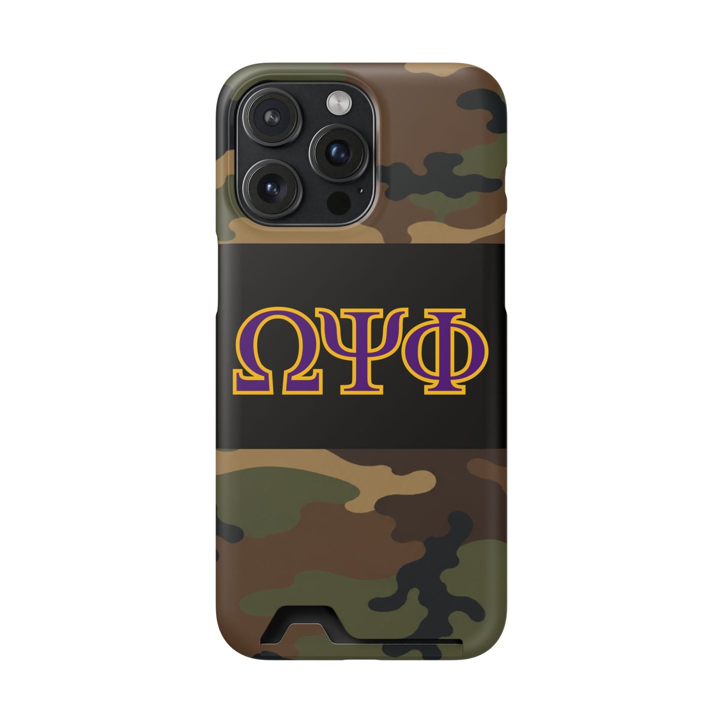 Omega Psi Phi Camo Slim Wallet Phone Card Case