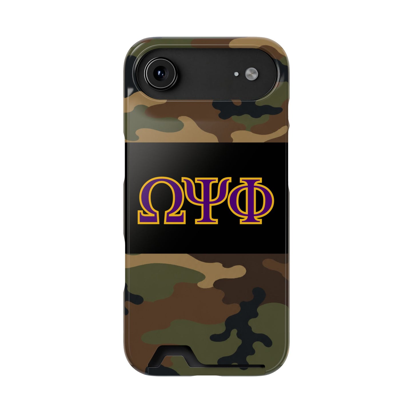 Omega Psi Phi Camo Slim Wallet Phone Card Case
