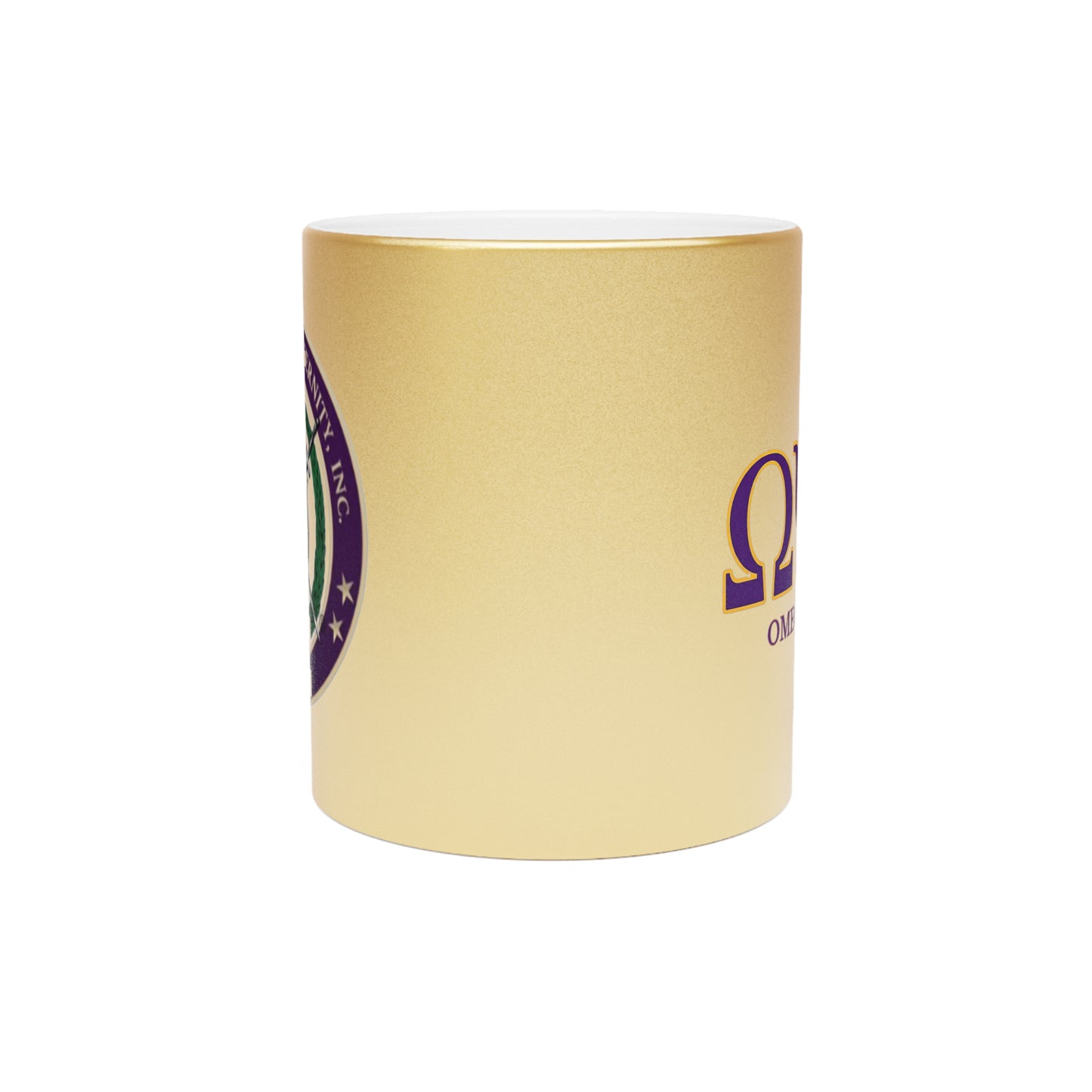 Omega Psi Phi Metallic Gold Mug