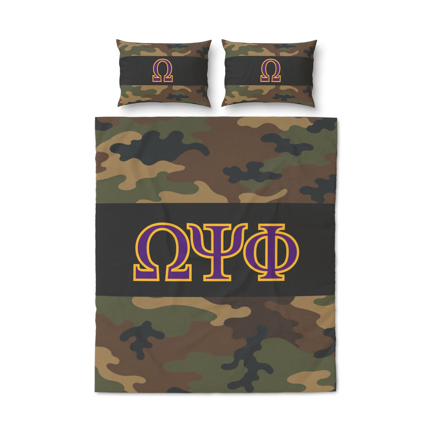 Omega  Camo Quilt Cover Set (3-Piece)