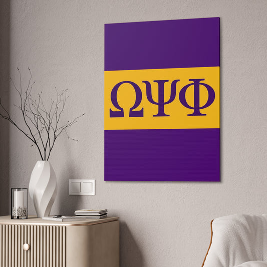 Omega Psi Phi Vertical Wall Canvas