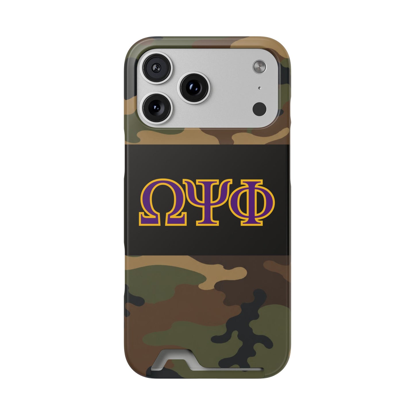 Omega Psi Phi Camo Slim Wallet Phone Card Case