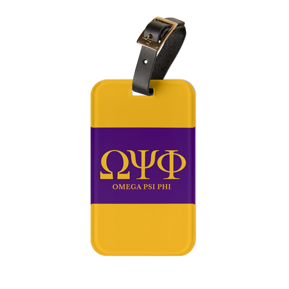 Omega Psi Phi Gold Luggage Tag