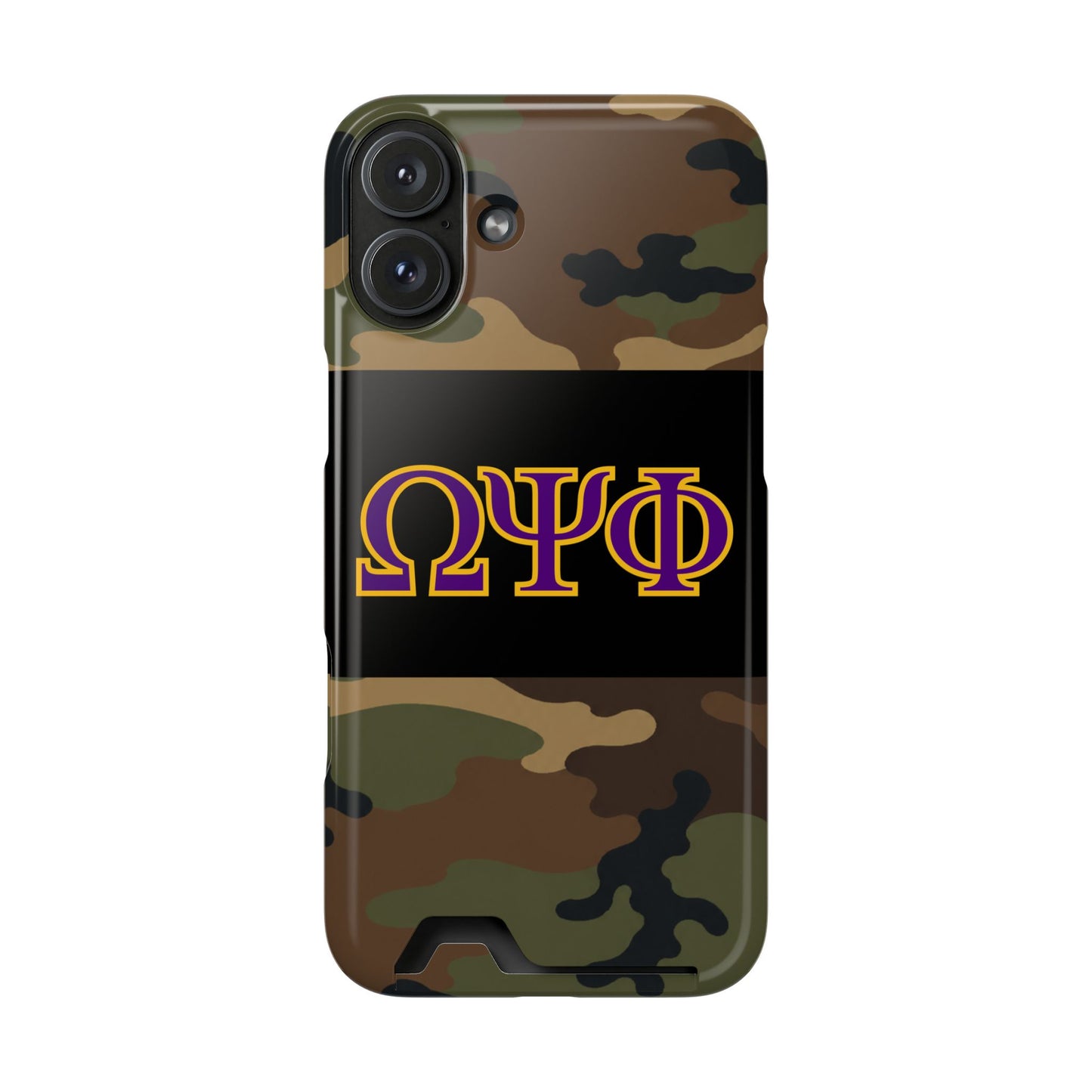 Omega Psi Phi Camo Slim Wallet Phone Card Case