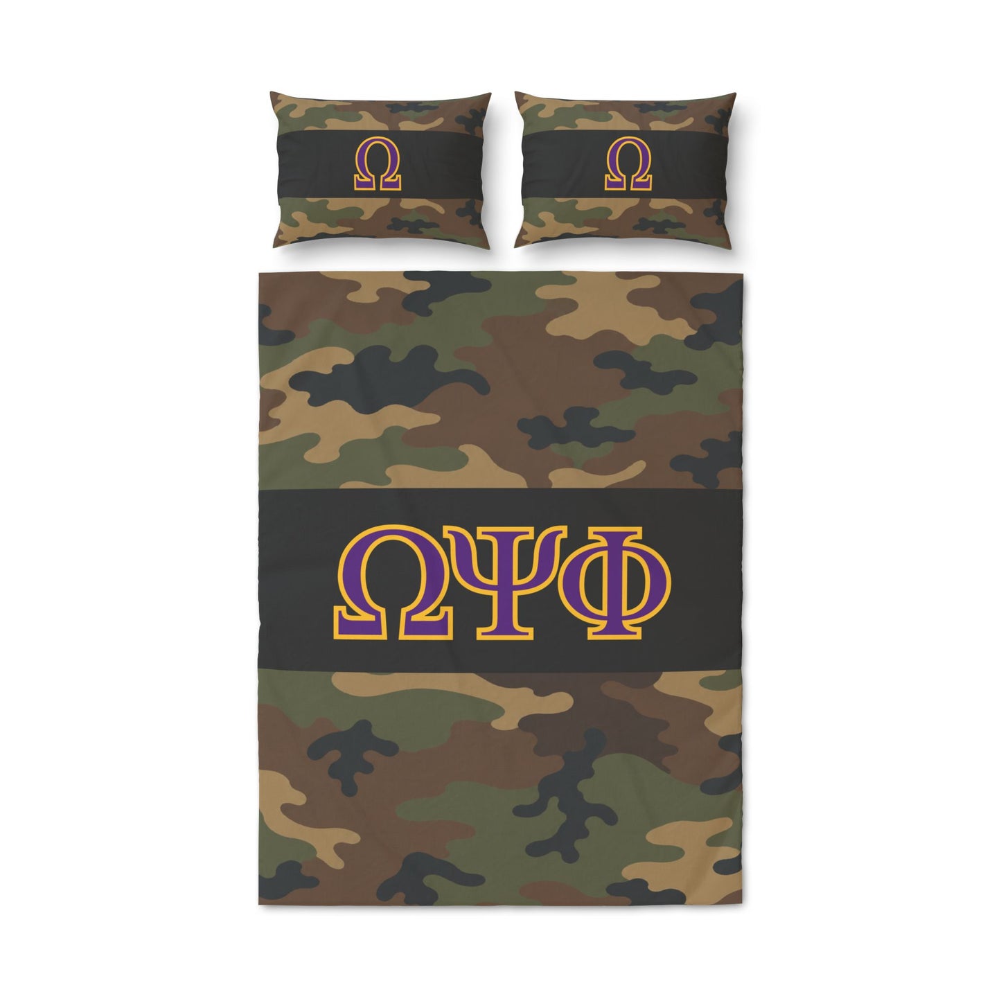 Omega  Camo Quilt Cover Set (3-Piece)