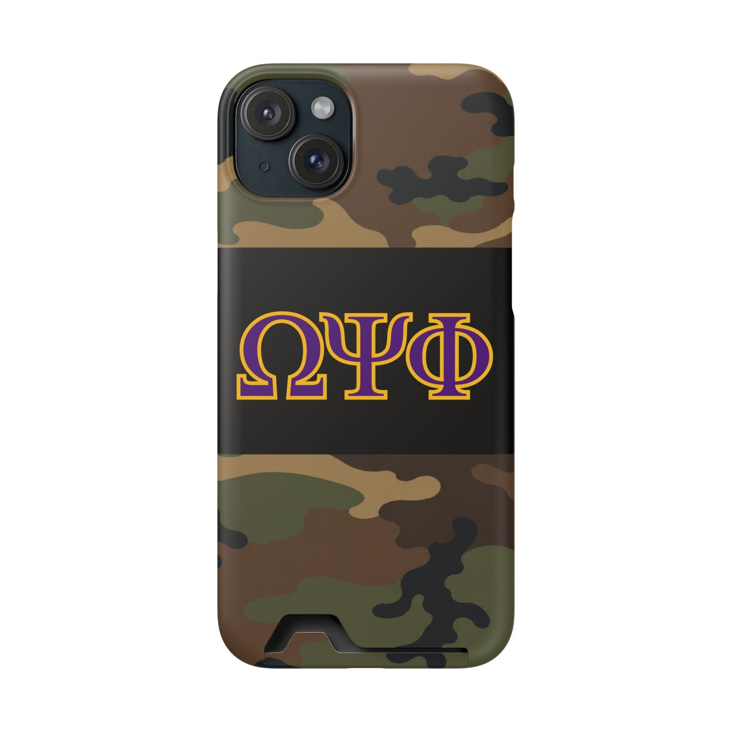 Omega Psi Phi Camo Slim Wallet Phone Card Case
