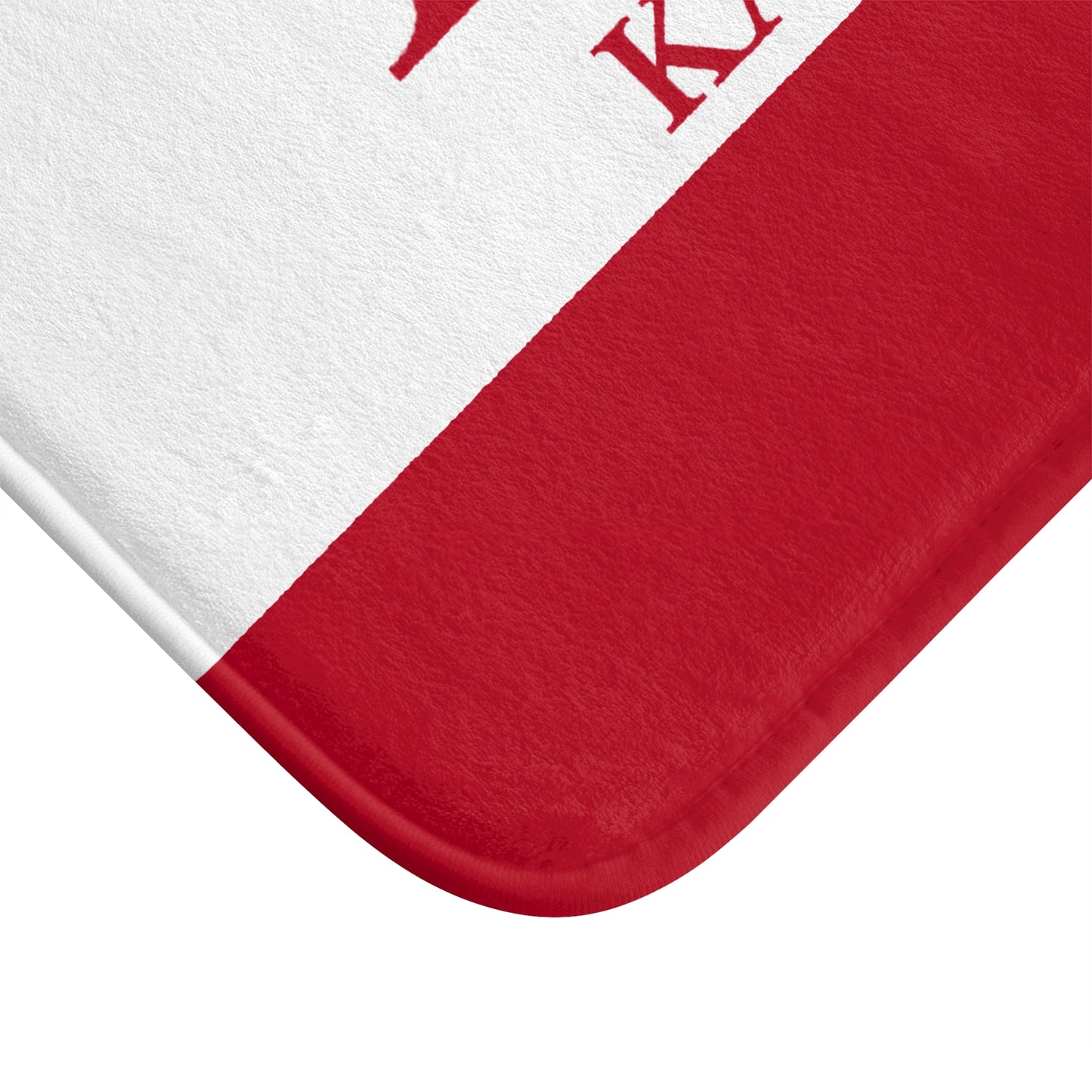 Kappa Licensed Memory Foam Bath Mat — Red & White
