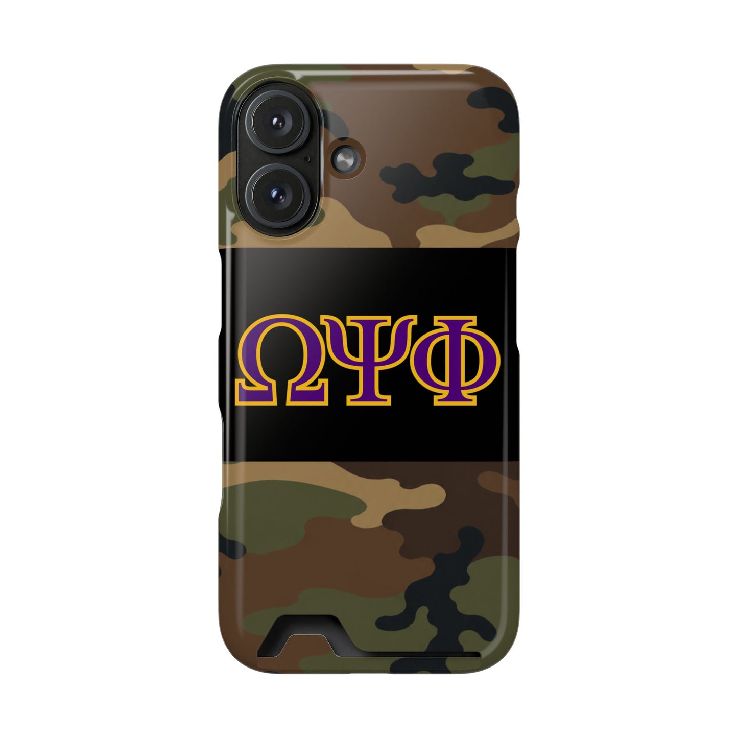 Omega Psi Phi Camo Slim Wallet Phone Card Case