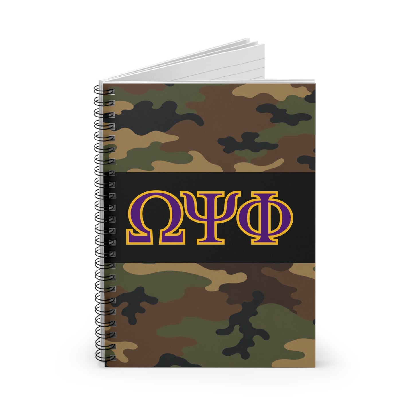 Omega Psi Phi Camo Spiral Notebook