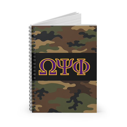 Omega Psi Phi Camo Spiral Notebook