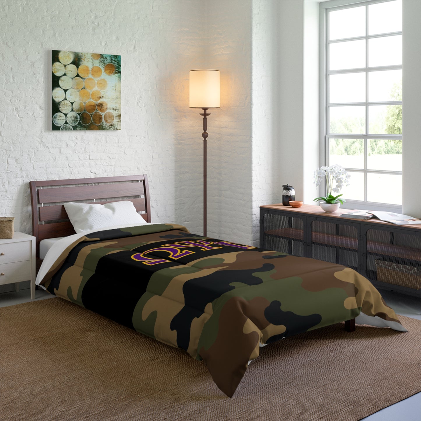 Omega Psi Phi Camo Comforter