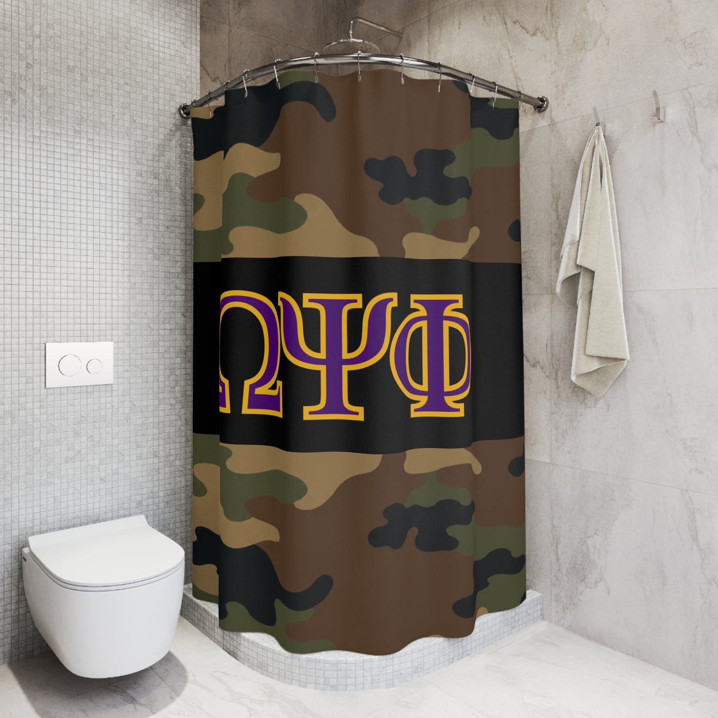 Omega Psi Phi Camo Shower Curtain
