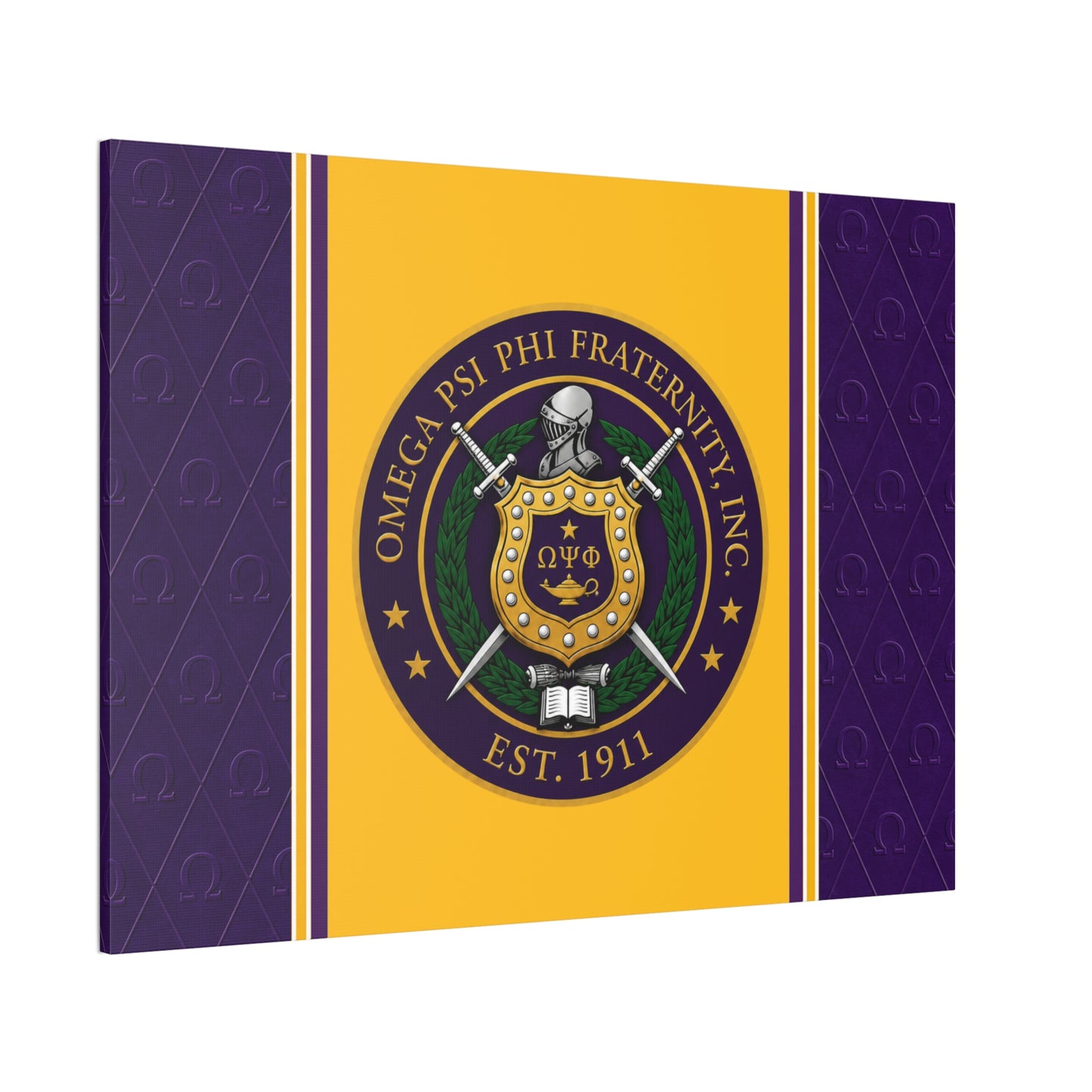 Omega Psi Phi Crest Horizontal Wall Canvas 2.5