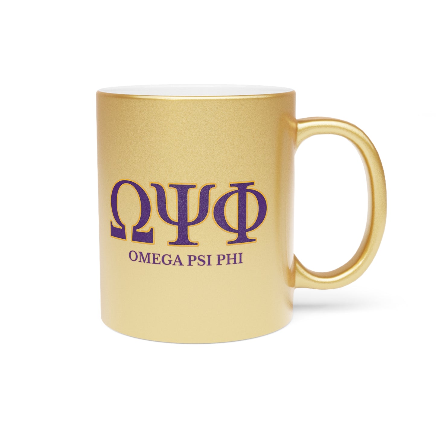 Omega Psi Phi Metallic Gold Mug