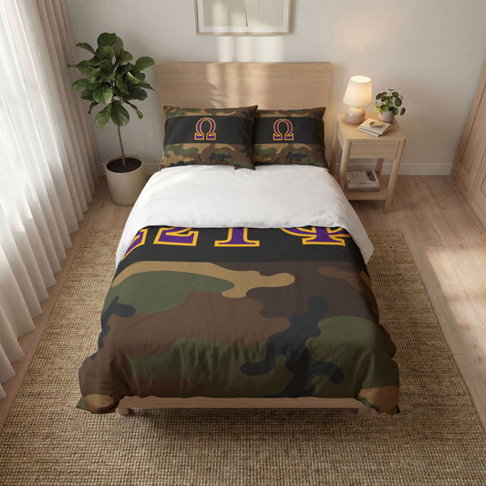 Omega  Camo Quilt Cover Set (3-Piece)