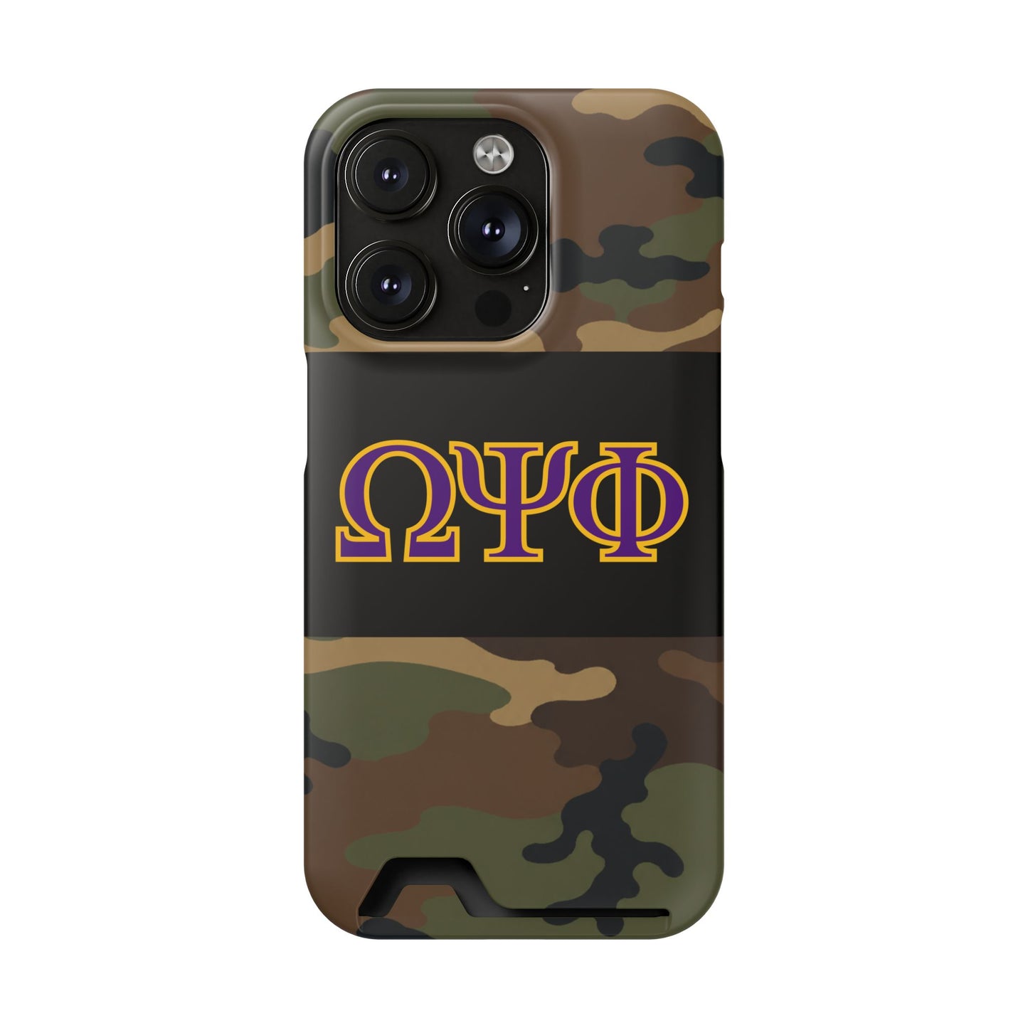 Omega Psi Phi Camo Slim Wallet Phone Card Case