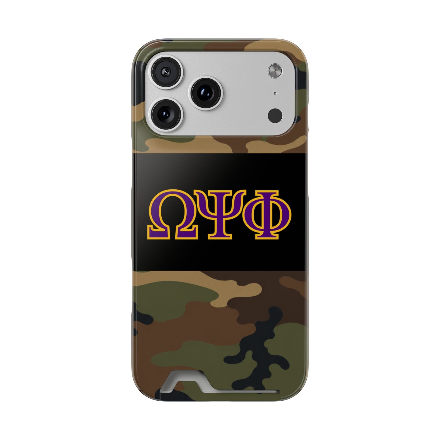 Omega Psi Phi Camo Slim Wallet Phone Card Case