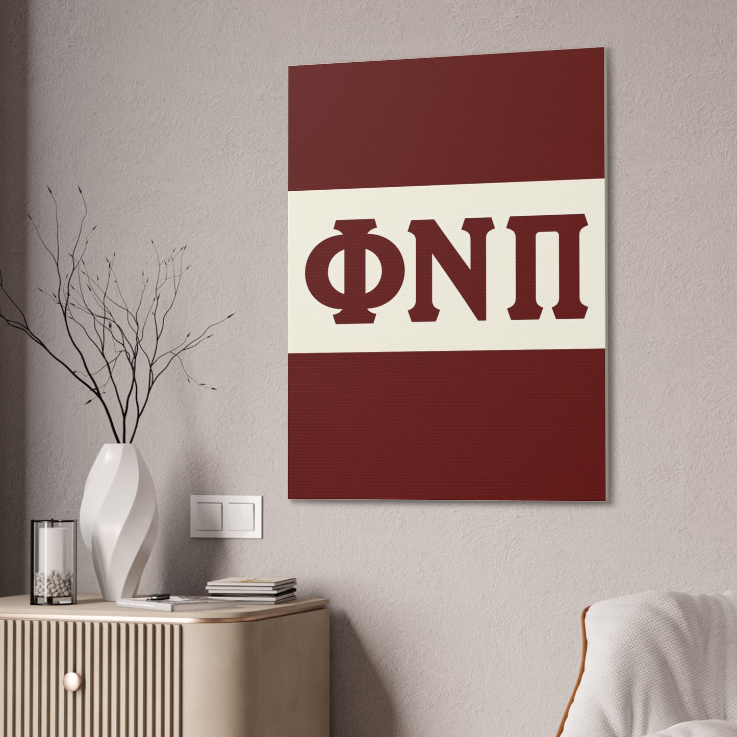 Phi Nu Pi Vertical Wall Canvas