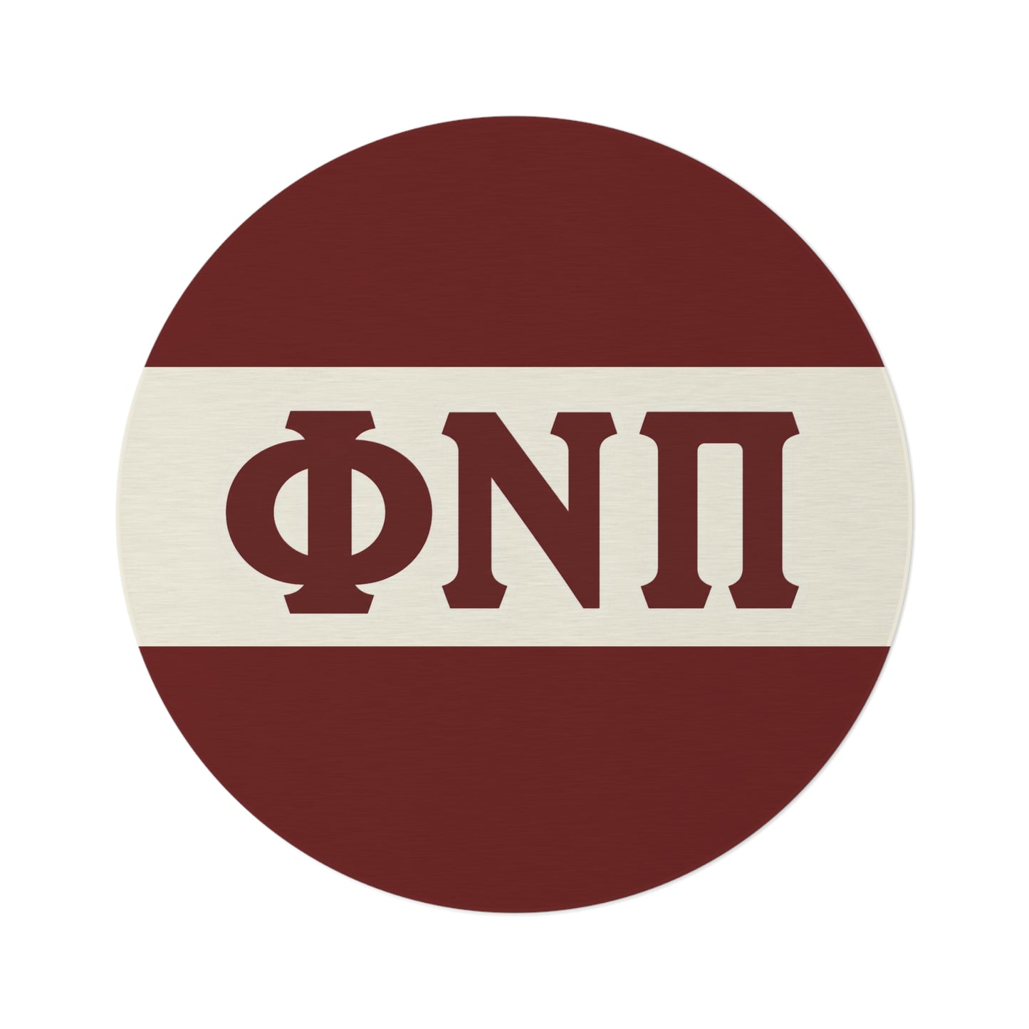 Phi Nu Pi Crimson Round Rug