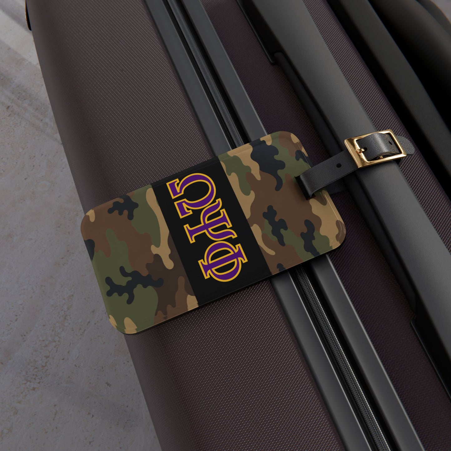 Omega Psi Phi Camo Luggage Tag