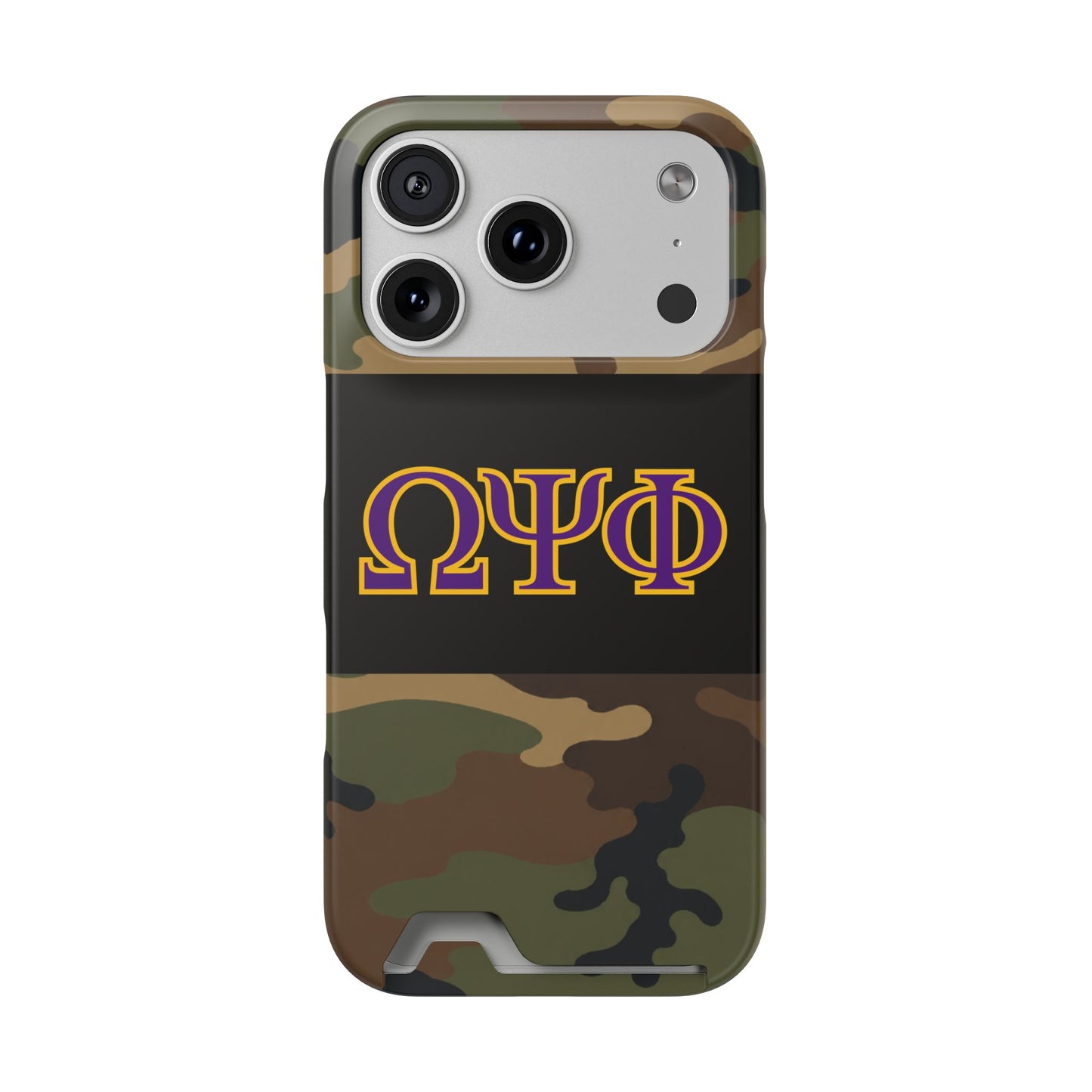 Omega Psi Phi Camo Slim Wallet Phone Card Case