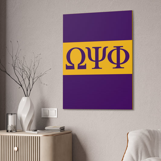 Omega Psi Phi Vertical Wall Art Canvas