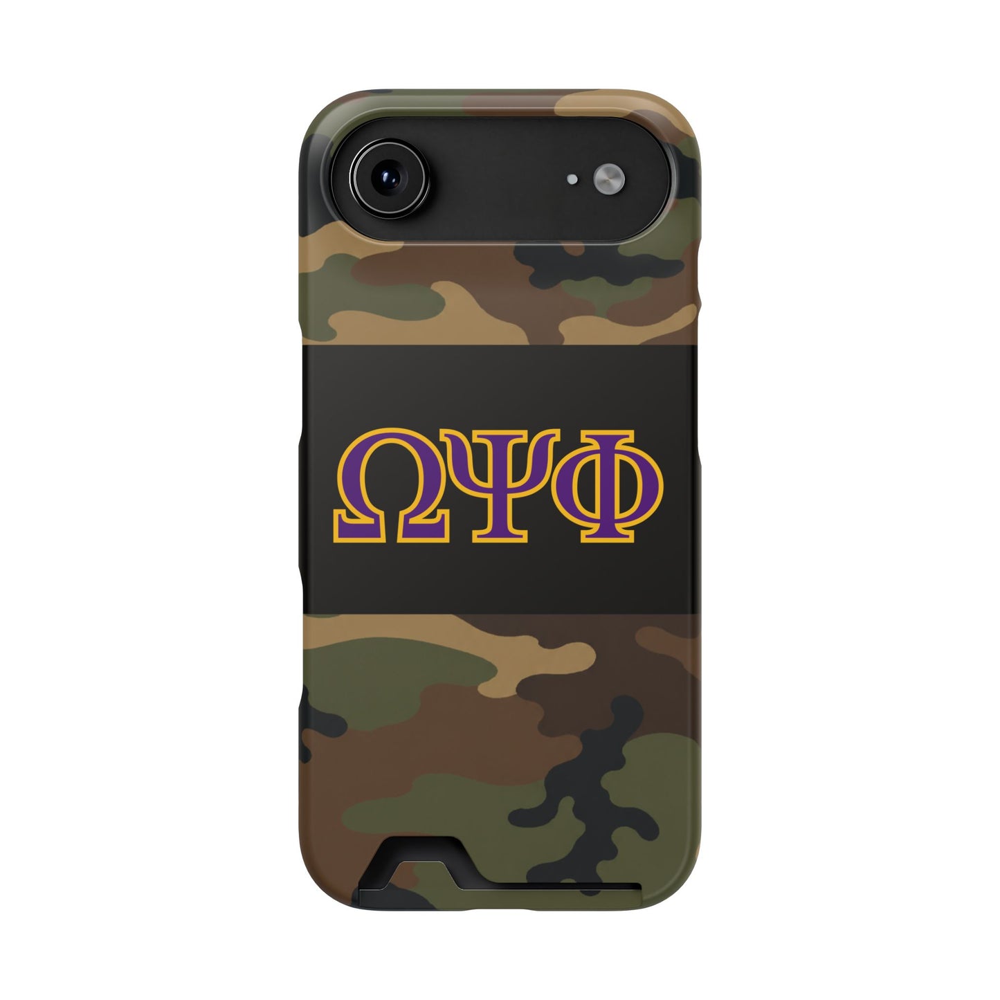 Omega Psi Phi Camo Slim Wallet Phone Card Case