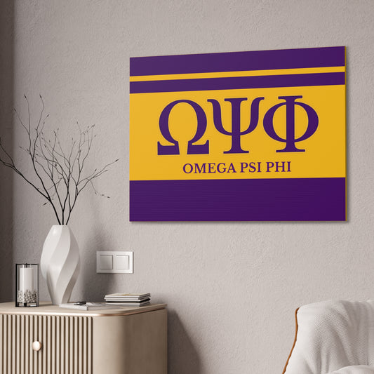 Omega Psi Phi Horizontal Wall Canvas