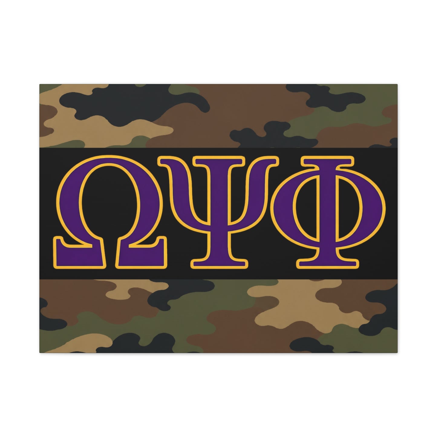 Omega Psi Phi Camo Horizontal Wall Canvas