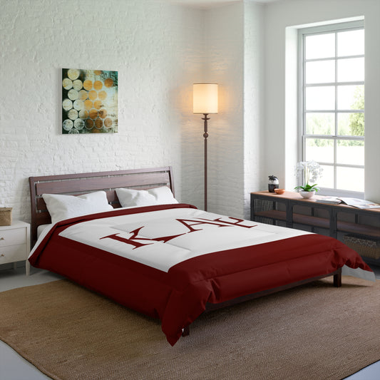 KAPsi Comforter - Crimson & White